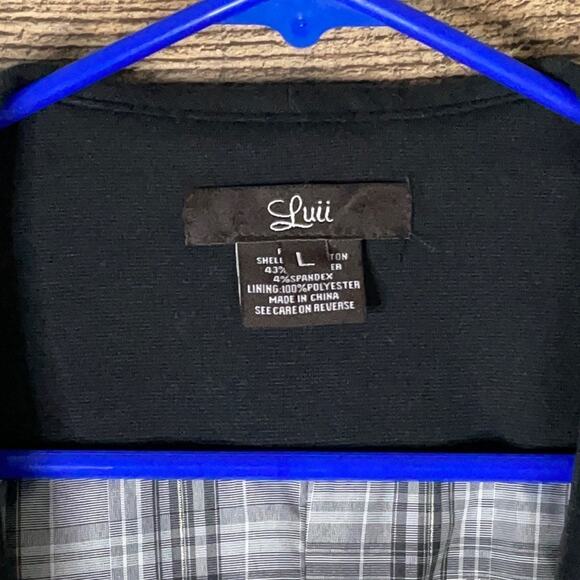 Anthropologie Luii Black Cascading Ruffle Front Vest Size Large - Picture 5 of 9